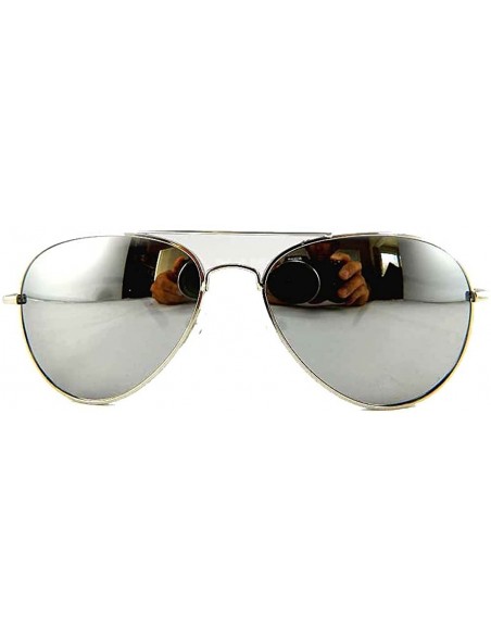 Aviator New Promotional Teardrop Metal Aviator Sunglasses - Mirror Lens - Chrome - C011EAJVHP5 $12.48