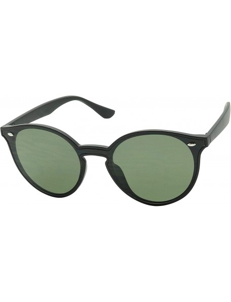 Round Oversized Round Cat Eye Sunglasses P3 Keyhole Bridge Retro Tinted Flat Lens Horn Rimmed Minimalist Fashion Shades - C31...
