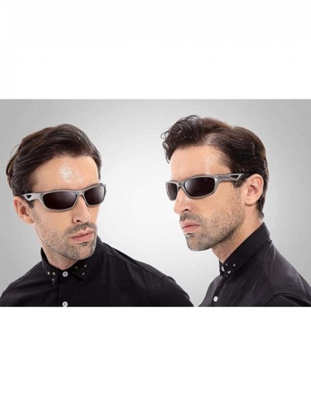 Sport Men's sunglasses polarized sports driving golf running ultra-light frame-Degree - C7198NCXW55 $22.20