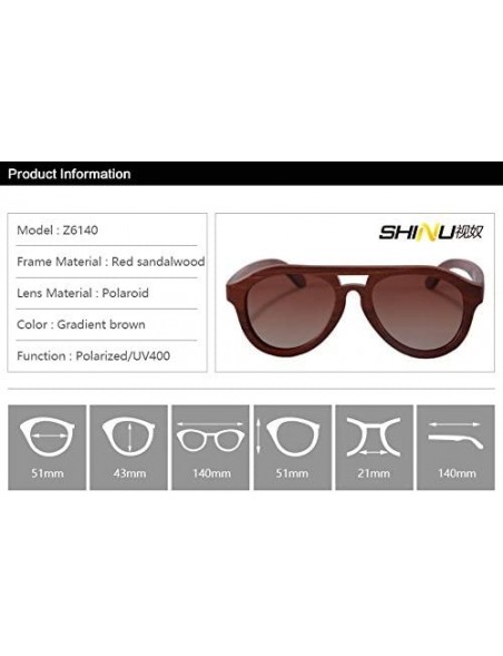 Aviator Genuine Wood Frame Glsses Polarized Wooden Sunglasses-Z6140 - Red Sandalwood - C512BIZOS73 $37.95