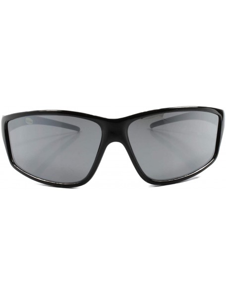Rectangular Vintage Wrap Around Rectangular Mirrored Lens Sunglasses Frame - Black - CA18T3D8N5Z $11.81