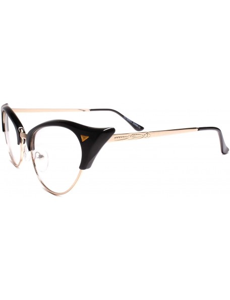 Cat Eye Classy Elegant Retro Cat Eye Style Clear Lens Eye Glasses - Black - C118WGG4KY4 $15.31