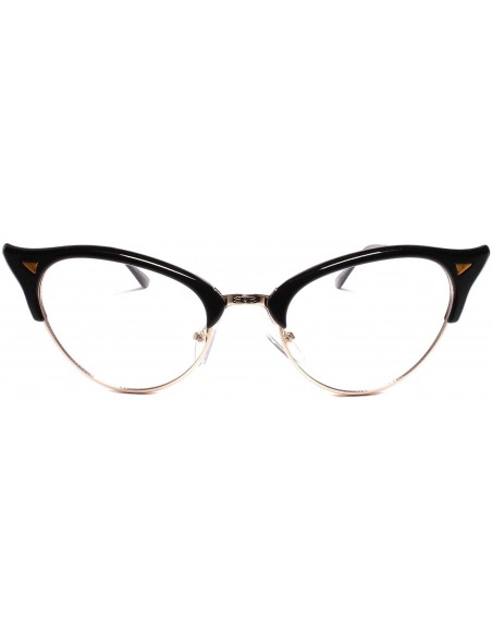 Cat Eye Classy Elegant Retro Cat Eye Style Clear Lens Eye Glasses - Black - C118WGG4KY4 $15.31