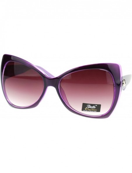 Oversized Womens Large Butterfly Cat Eye Diva Designer Fashion Sunglasses - Purple - C611P94DIOJ $10.34