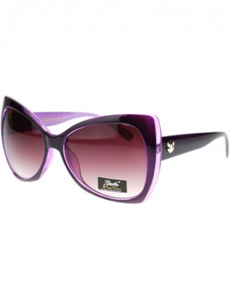 Oversized Womens Large Butterfly Cat Eye Diva Designer Fashion Sunglasses - Purple - C611P94DIOJ $10.34