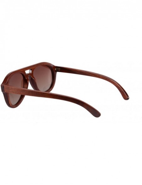 Aviator Genuine Wood Frame Glsses Polarized Wooden Sunglasses-Z6140 - Red Sandalwood - C512BIZOS73 $37.95