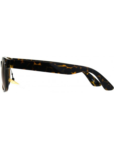 Square Bifocal Magnified Lens Sunglasses Trendy Square Horn Rim Mirrored Lens - Tortoise - C0189XGZXZQ $8.31