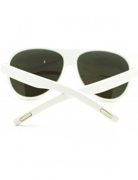 Oversized Oversized Plastic Racer Aviators Unisex Retro Fashion Eyewear - White - CS11M3VDYPT $8.05