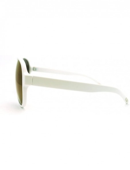 Oversized Oversized Plastic Racer Aviators Unisex Retro Fashion Eyewear - White - CS11M3VDYPT $8.05