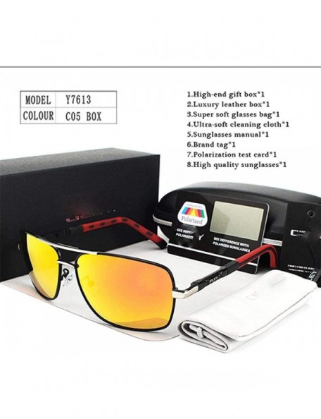 Goggle Men's Polarized Sunglasses Women Sun Glasses Driving Goggles Y8724 C1 BOX - Y8724 C5 Box - CR18XE0DN6O $16.06