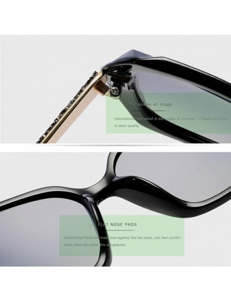 Oversized Women Polarized Sunglasses UV400 protection Shades-Oversize Diamond Cut Frame - Black - CQ196M7YS46 $40.00