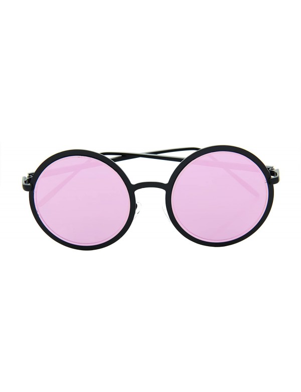 Wayfarer Mod Round Sunglasses for Women Men UV Protected Runway Fashion - Pink - CK12O0XMEKW $11.09