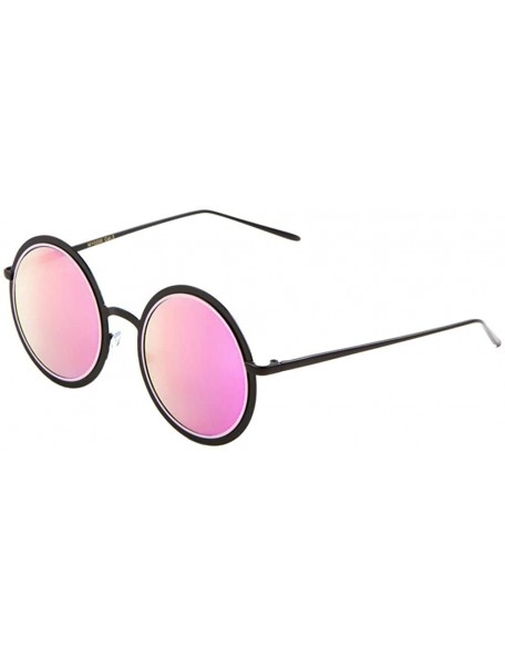 Wayfarer Mod Round Sunglasses for Women Men UV Protected Runway Fashion - Pink - CK12O0XMEKW $11.09