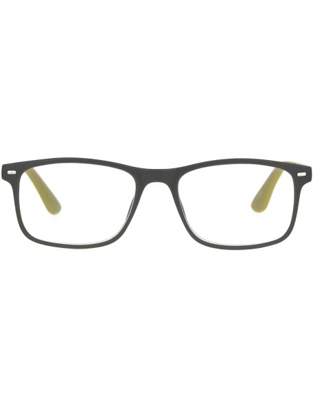 Rectangular Magnified Reading Glasses Clear Lens Matte Finish Rectangular Spring Hinge - Olive - C618IM0R06E $9.09