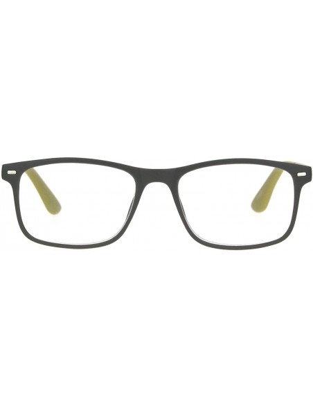 Rectangular Magnified Reading Glasses Clear Lens Matte Finish Rectangular Spring Hinge - Olive - C618IM0R06E $9.09