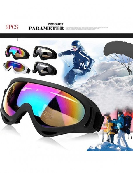 Goggle 2Pcs Ski Snowboard Goggles Anti Fog Dustproof Frame Lens Over Glasses Snow Skiing Goggles for Men Women Youth - A - C1...