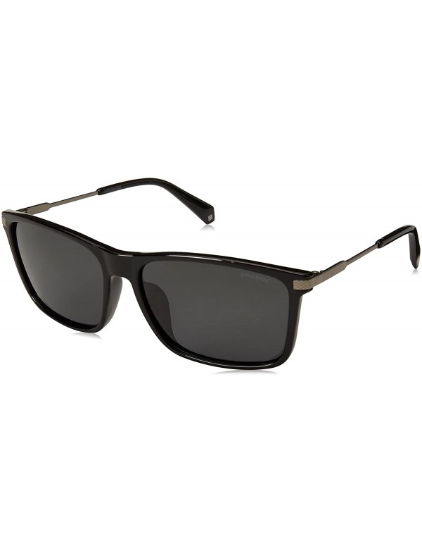 Rectangular Men's Pld2063/F/S Rectangular Sunglasses - Black - CF180L8279S $50.52