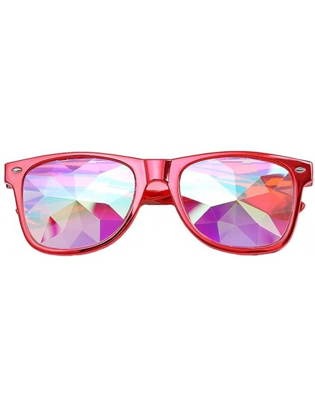 Oversized Fashion Oversized Round Sunglasses Men Women's Vintage Retro Mirror Glasses - Red - CN18RMZ6IX7 $11.74