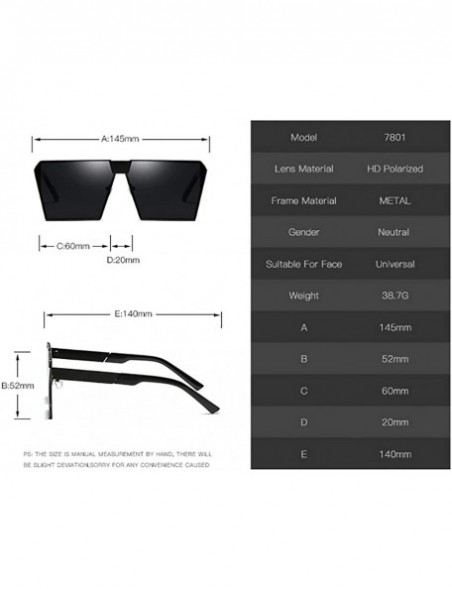 Rectangular Fashion Rectangular Sunglasses-Polarized Rimless Sun Glasses-For Outdoor Driving - J - CE190OGOYT7 $32.38