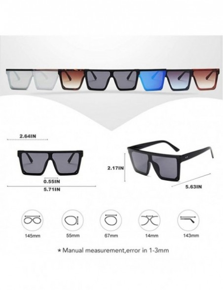 Square Square Oversized Sunglasses for Women and Men Driving Travel Glasses Trend Colorful Sunshade - CK19844I5TL $9.65