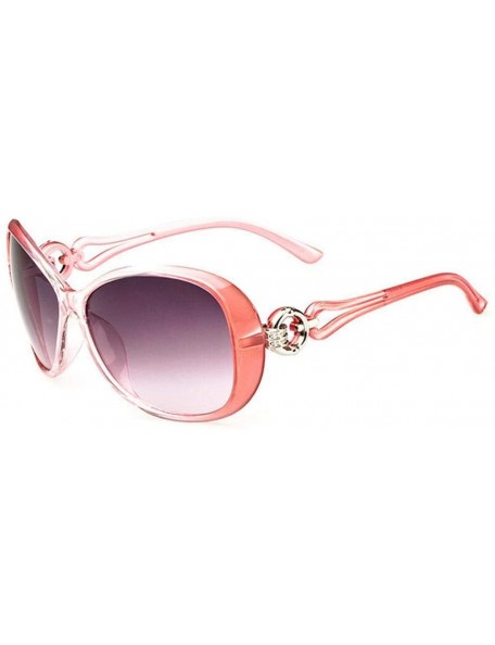 Oval Womens Fashion Oval Shape UV400 Framed Sunglasses - Pink - C6197WAMNSD $9.75