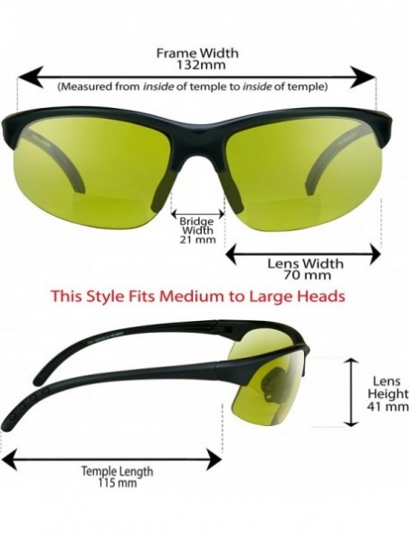 Semi-rimless Sport bifocal yellow sunglasses Vision - Black - CU128BCL51D $18.45