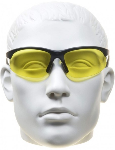 Semi-rimless Sport bifocal yellow sunglasses Vision - Black - CU128BCL51D $18.45