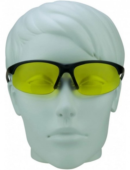 Semi-rimless Sport bifocal yellow sunglasses Vision - Black - CU128BCL51D $18.45
