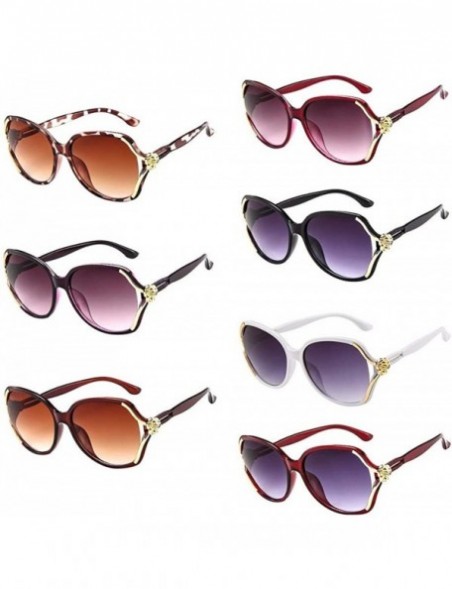 Cat Eye Colored Mens Womens Rose Big Frame Retro Vintage Sunglasses Eyeglasses - Multicolor-b - C118T86X08T $6.79