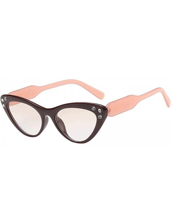 Aviator Women Man Fashion Classic Irregular Shape Sunglasses Retro Unisex Cat Eyes Eyewear - D - CN18TKUQ8RQ $7.59