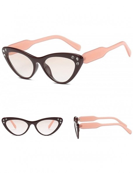 Aviator Women Man Fashion Classic Irregular Shape Sunglasses Retro Unisex Cat Eyes Eyewear - D - CN18TKUQ8RQ $7.59