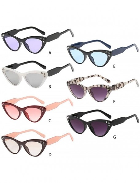 Aviator Women Man Fashion Classic Irregular Shape Sunglasses Retro Unisex Cat Eyes Eyewear - D - CN18TKUQ8RQ $7.59