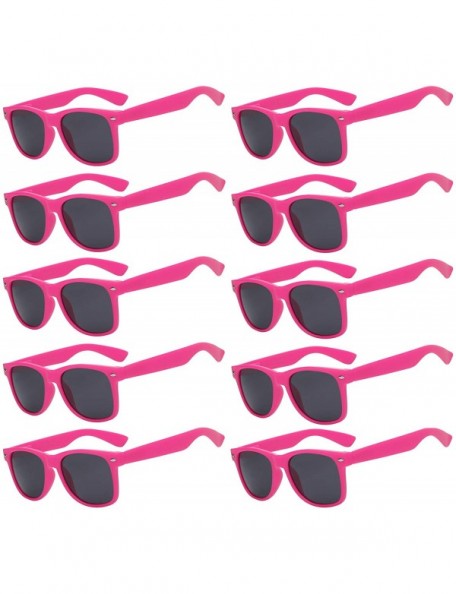 Wayfarer Retro Vintage Sunglasses Smoke Lens 10 Pairs in Multiple Colors. - Pink_10_pairs - CQ12726OHWD $23.24