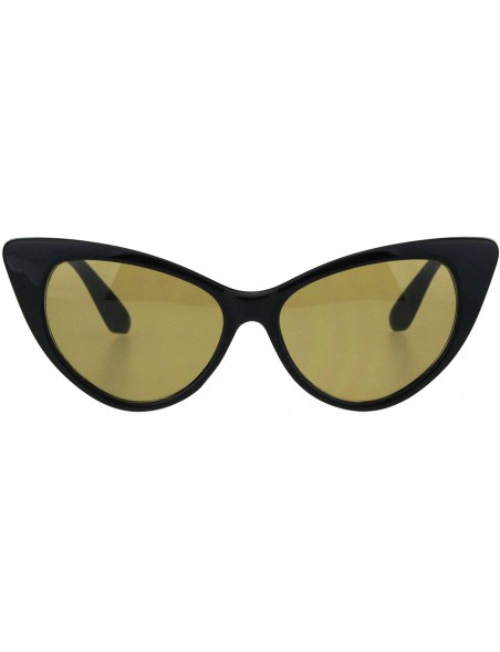 Cat Eye Womens Green Tempered Glass Lens Cat Eye Retro Sunglasses - Black Brown - C618H8IR56L $7.68