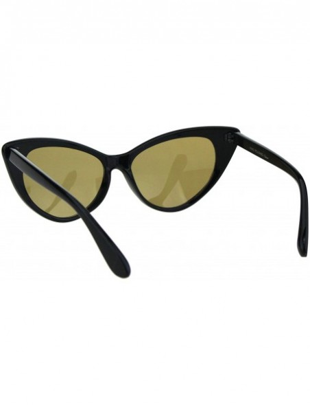 Cat Eye Womens Green Tempered Glass Lens Cat Eye Retro Sunglasses - Black Brown - C618H8IR56L $7.68