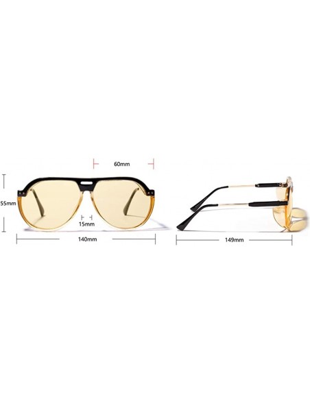 Shield Women Oversized Sunglasses Colored Retro Sun Glasses For Men Big Frame UV400 - Clear Red - CH18KODYMDD $12.74