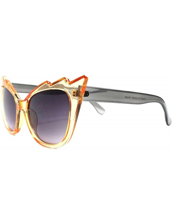 Cat Eye Unique Vintage Inspired Sexy Womens Celebrity Designer Cat Eye Sunglasses - Crystal Orange - CO189275GYN $14.58