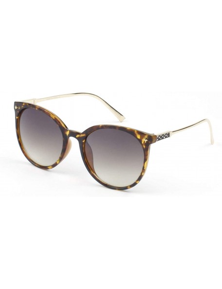 Oversized Women Classic Retro Round Oversized Cat Eye UV Protection fashion Sunglasses - Tortoise - C618WTI87NL $23.52