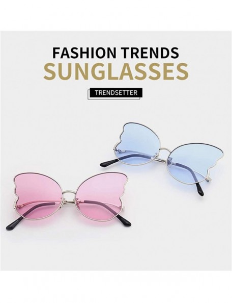 Rectangular Sunglasses Women Luxury Designer Glitter Decoration Glasses Rimless Sunglasses Eyewear - 4 - C718Y5DUC8W $27.34