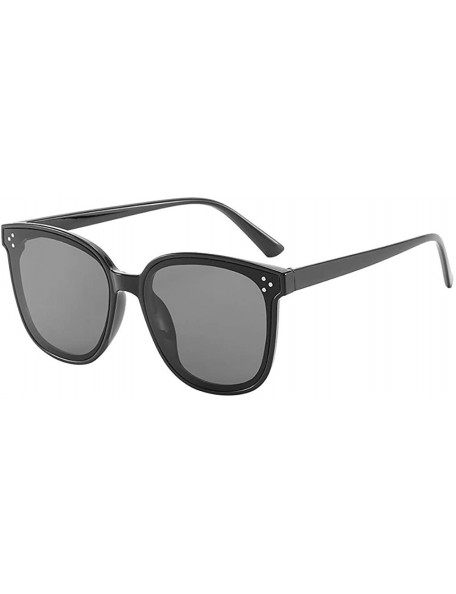 Square Women's Lightweight Oversized Fashion Sunglasses - Mirrored Polarized Lens - Black - CZ193XICM8G $8.80