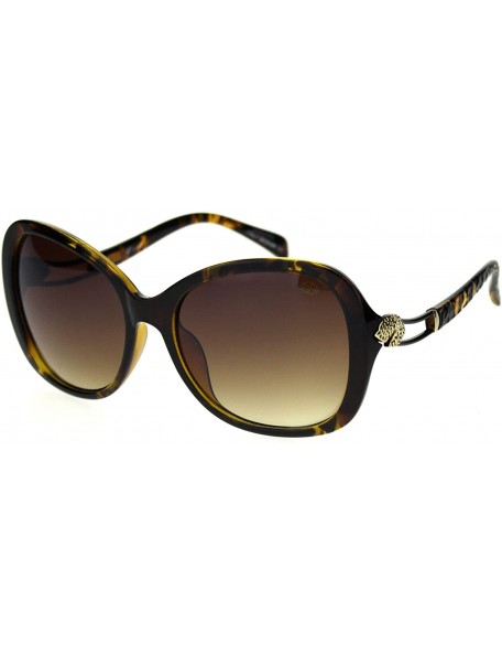 Oversized Womens Jaguar Jewel Hinge Diva Plastic Butterfly Sunglasses - Tortoise Brown - CL18R4K779H $9.19