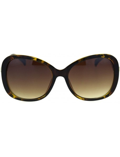 Oversized Womens Jaguar Jewel Hinge Diva Plastic Butterfly Sunglasses - Tortoise Brown - CL18R4K779H $9.19