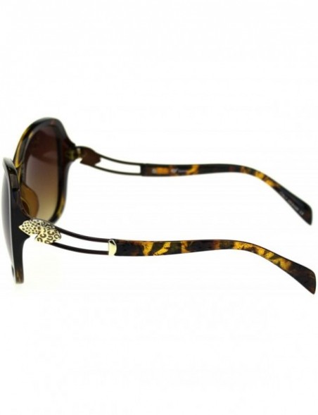 Oversized Womens Jaguar Jewel Hinge Diva Plastic Butterfly Sunglasses - Tortoise Brown - CL18R4K779H $9.19