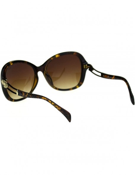 Oversized Womens Jaguar Jewel Hinge Diva Plastic Butterfly Sunglasses - Tortoise Brown - CL18R4K779H $9.19