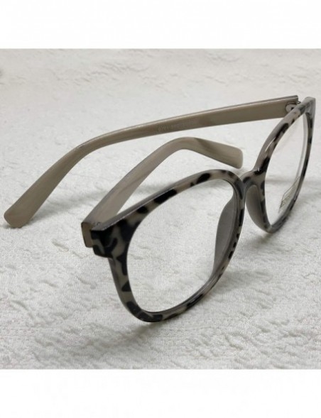Oval Oversized Big Round Horn Rimmed Eye Glasses Clear Lens Oval Frame Non Prescription - Beige Leopard 92815 - CS18DNZ59HS $...