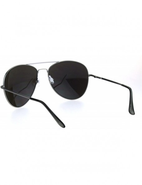 Oversized Oversize Color Mirror Metal Rim Pilots Sunglasses - Silver Teal - C3184YC9792 $11.95