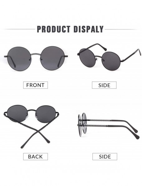 Oval John Lennon Glasses Round Polarized Sunglasses Hippie Glasses for Women Men - (New) Black Frame/Grey Lens - CV18SM0N3N2 ...