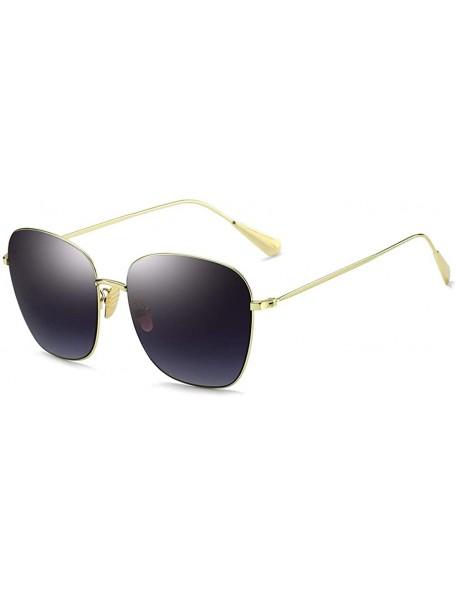 Oval Unisex Sunglasses Retro Gold Grey Drive Holiday Oval Non-Polarized UV400 - Gold Grey - CN18R83I0LU $21.22