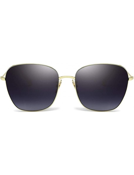 Oval Unisex Sunglasses Retro Gold Grey Drive Holiday Oval Non-Polarized UV400 - Gold Grey - CN18R83I0LU $8.99