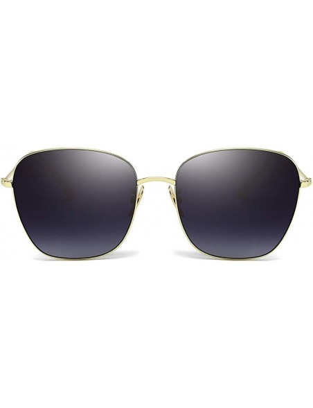 Oval Unisex Sunglasses Retro Gold Grey Drive Holiday Oval Non-Polarized UV400 - Gold Grey - CN18R83I0LU $8.99